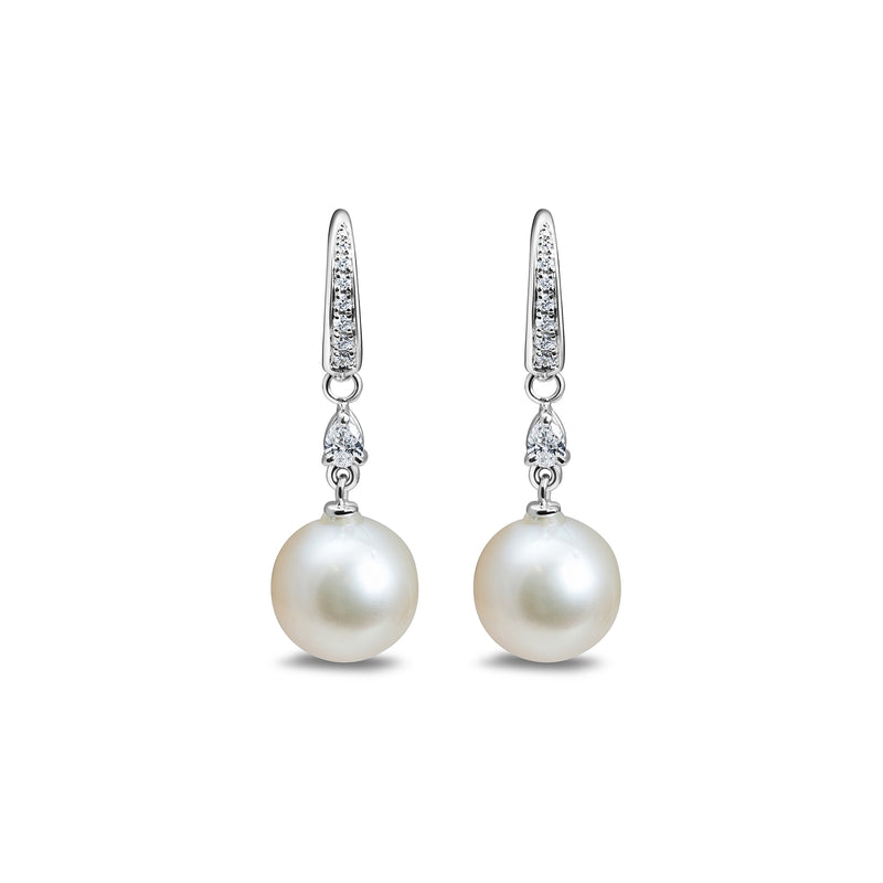 Earrings Pluie d'étoiles fancy Perles - White Gold 18k