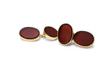 Cufflinks Oval Cornelian- or Jaune 18k