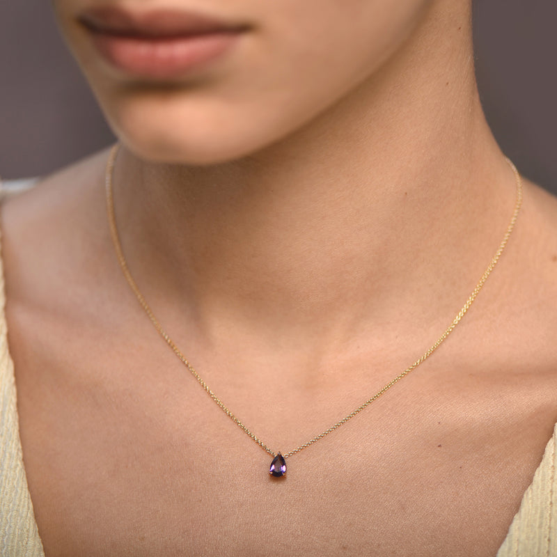 Collier The Little Tear of Joy Amethyst 0.50ct - or jaune 18k