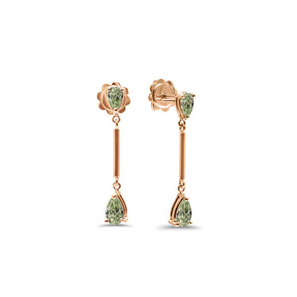 Earrings Ottava Alta Green - Red Gold 18k