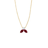 Necklace The Little Bee Red M - Yellow Gold 18k