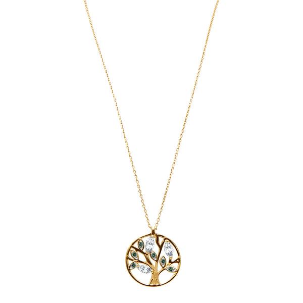 Collier Tree of Life Vert - or jaune 18k (diamants vert)