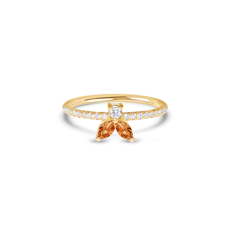 The Fancy Little Bee Saphir orange 0.20 carats - or jaune 18k