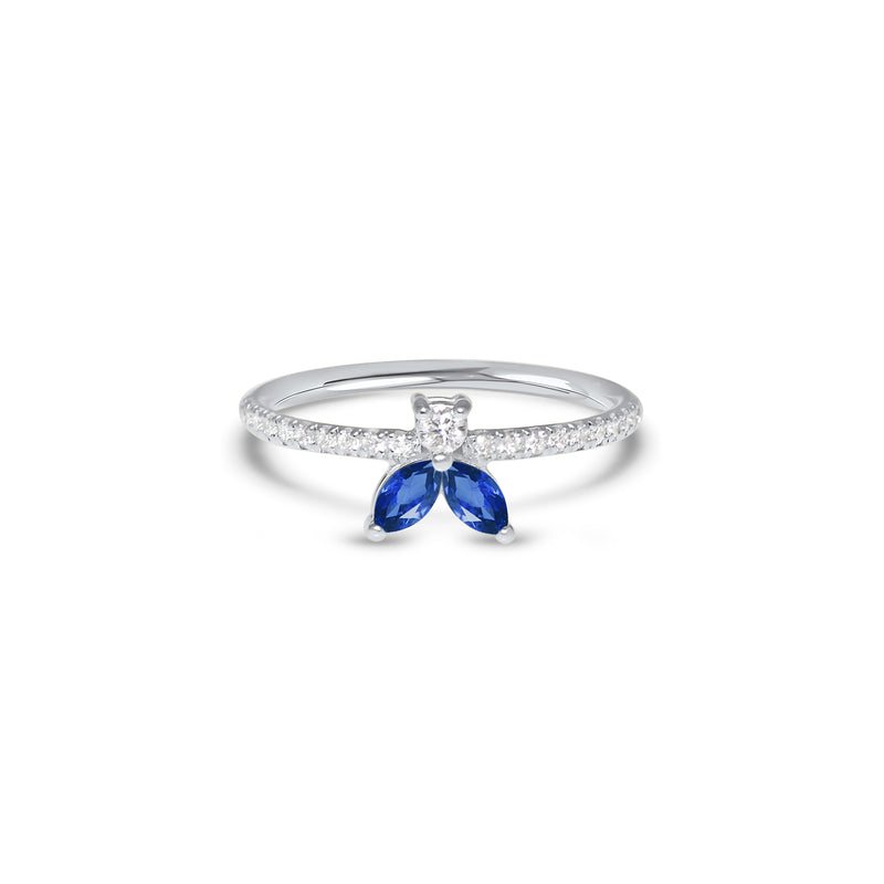 The Fancy Little Bee Saphir bleu 0.20 carats - or blanc 18k