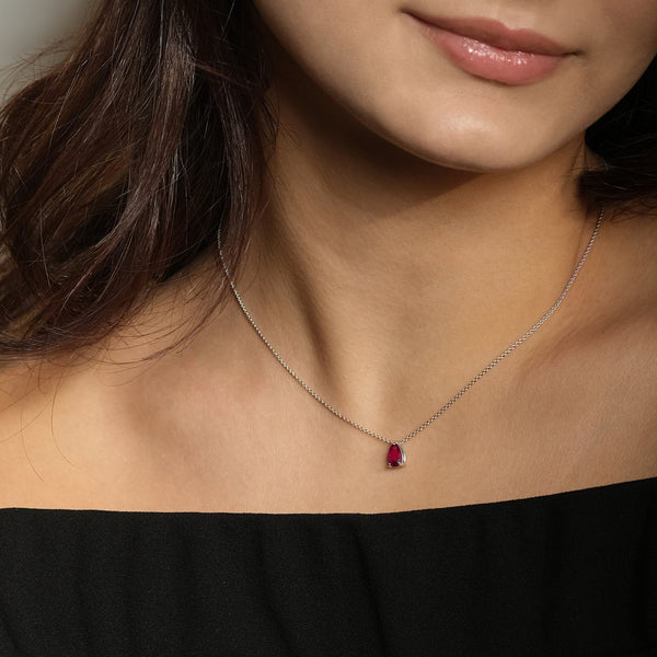 Collier The Little Tear of Joy Ruby 0.30ct - or rouge 18k