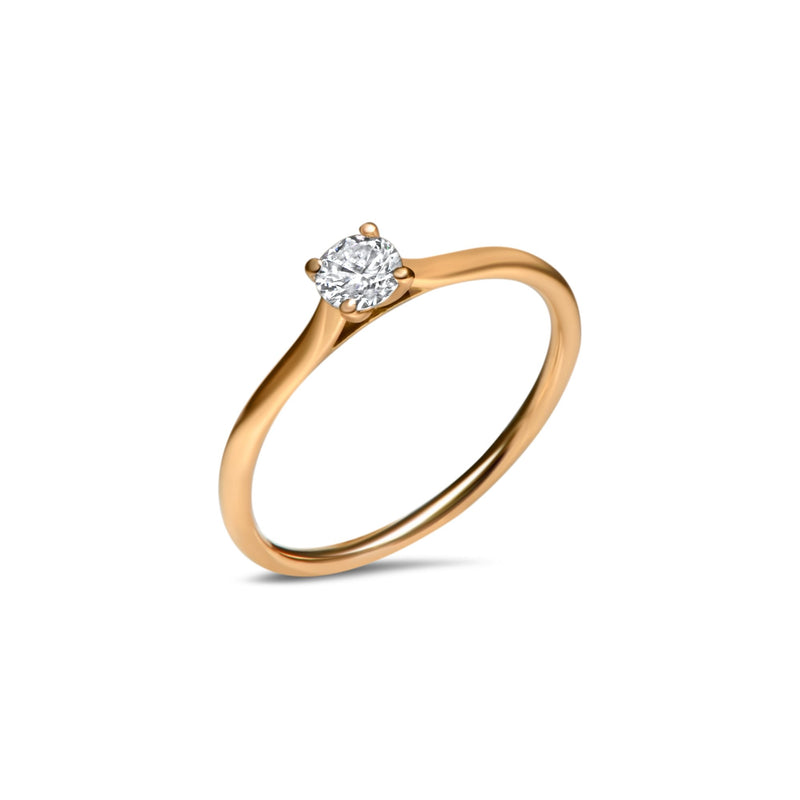 The V-Shape 0.15 carats - Red Gold 18k