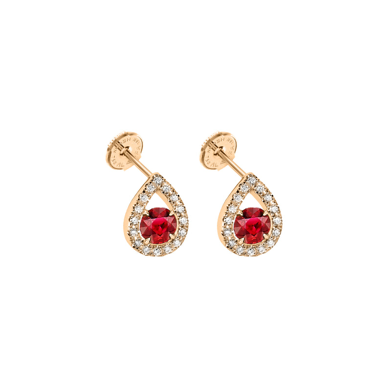 Ohrringe Waterdrops Ruby - Rotgold 18 K