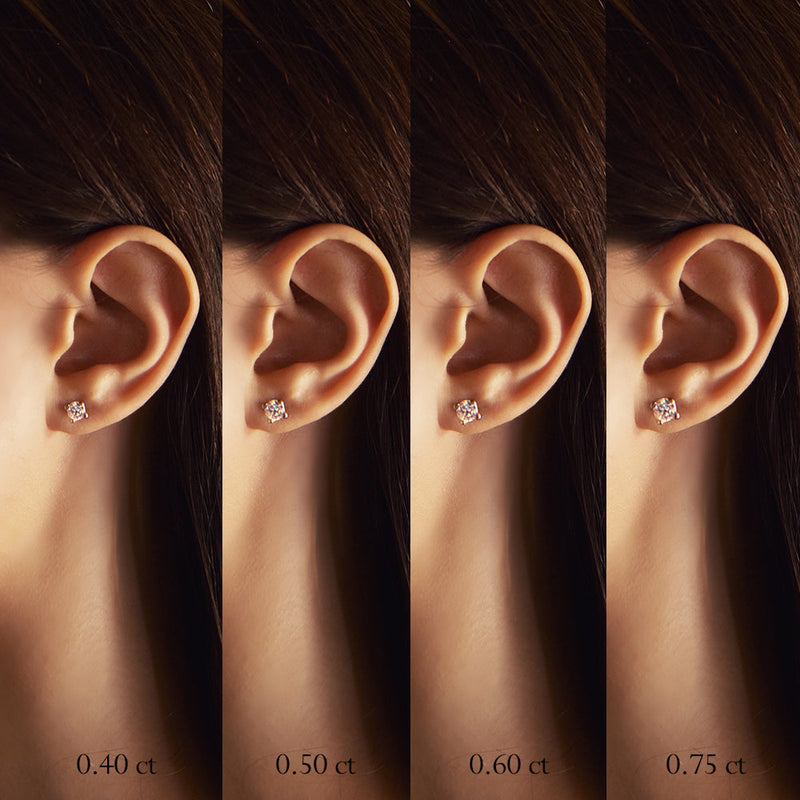 Earrings Clous 0.40-0.75 cts - White Gold 18k