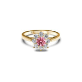 The Little Blooming Pink Flower 0.20 carats - Yellow Gold 18k