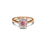 The Little Blooming Pink Flower 0.20 carats - or rouge 18k